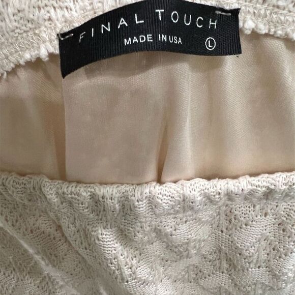 Final Touch Women's Ivory Textured Maxi Skirt Size L Casual Formal - Picture 3 of 4